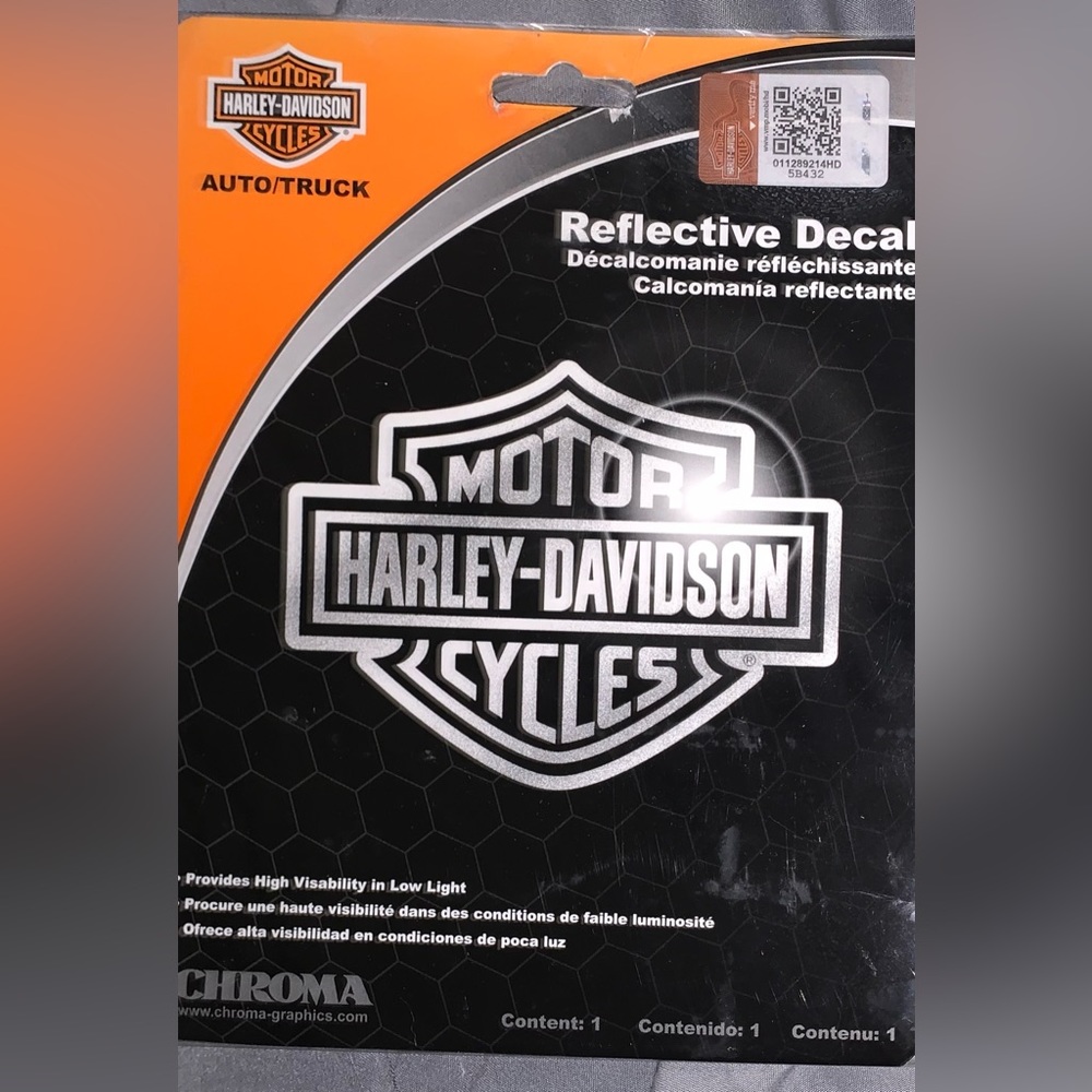 Harley Davidson Bar & Shield Reflective Decal NEW IN PKG MSRP $14